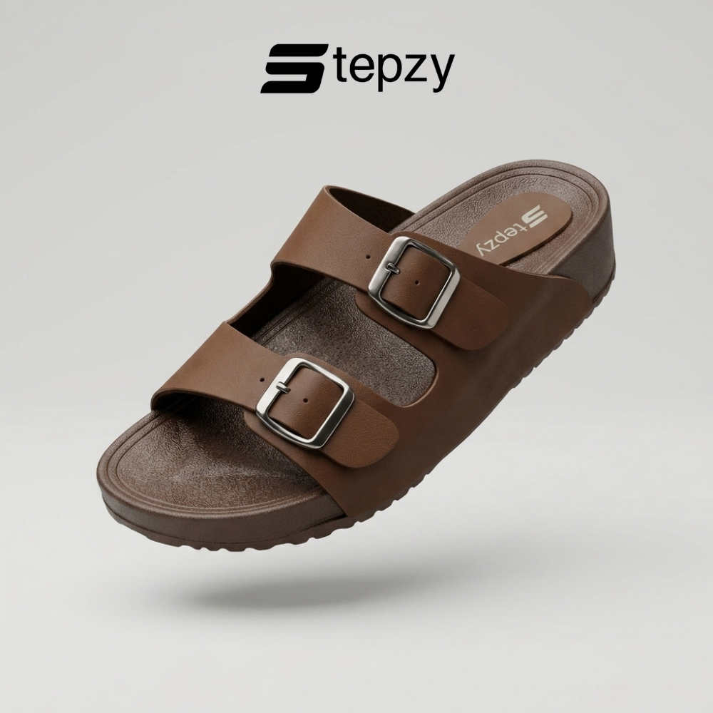 [NEW] STEPZY Men Sandal | Kasut Lelaki | 拖鞋男装 M26-809 (Camel, Black)